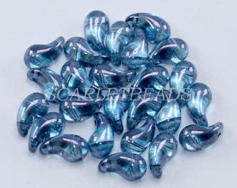50 pcs Czech Pressed Glass Beads ZoliDuo®  5x8 mm, color 00030_14464-31Left