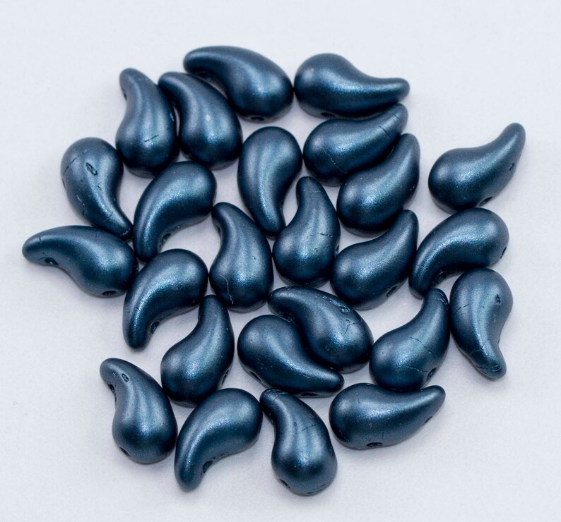 50 pcs Czech Pressed Glass Beads ZoliDuo\u00ae 5x8 mm color 02010/_25033-31Left