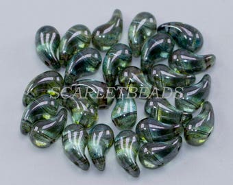 50 pcs Czech Pressed Glass Beads ZoliDuo®  5x8 mm, color 00030_65431-31Left