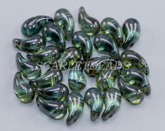 50 pcs Czech Pressed Glass Beads ZoliDuo®  5x8 mm, color 00030_65431-32Right