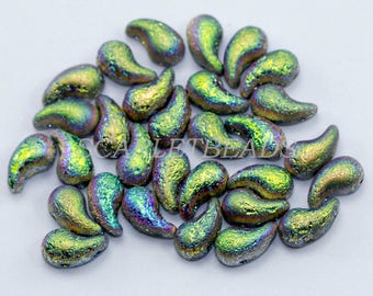 50 pcs Czech Pressed Glass Beads ZoliDuo®  5x8 mm, color 00030_LEPT_28101-31Left