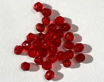 3mm Czech  fire polished Beads  100 pcs Transparent Red