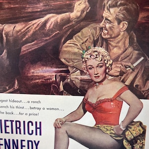 Marlene Dietrich Rancho Notorious original print ad | Hollywood Cinema Ephemera | Great in any Home Theater Film Studio