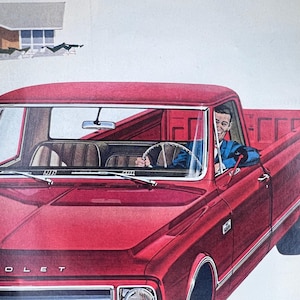 Chevy Fleetside Truck Ad | 1967 Vintage Classic Car Ad | Chevrolet Advertisement | Great for Man Caves Car Garages or for any Enthusiast