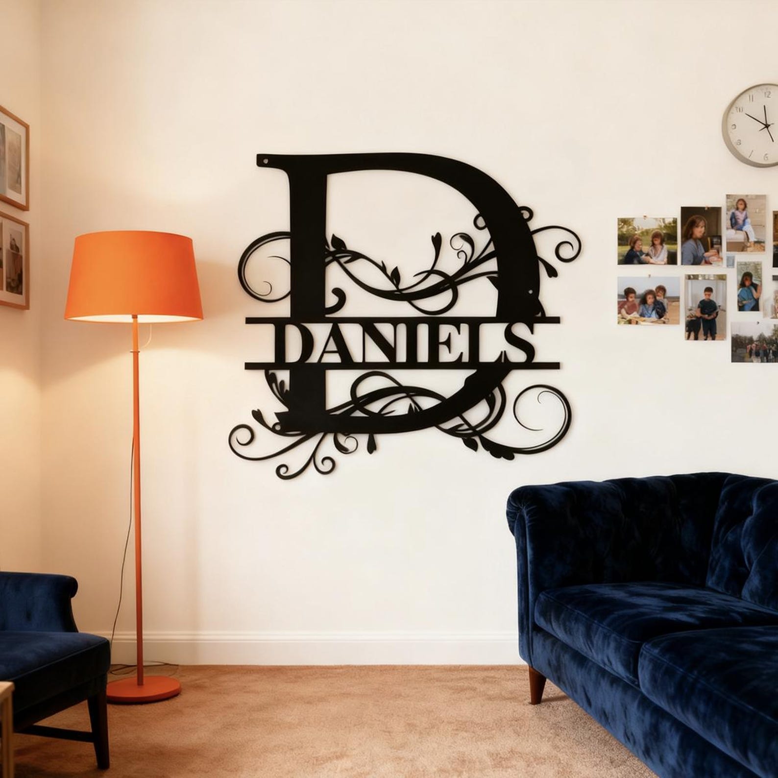 Personalized Metal Monogram Signa, Custom Family Last Name Wall Art ...