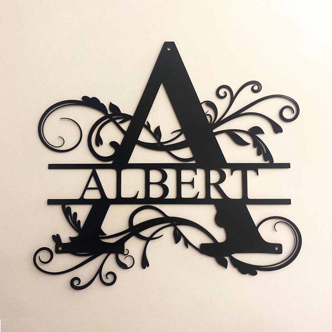 Custom Metal Monogram Sign, Personalized Family Last Name Wall Art ...