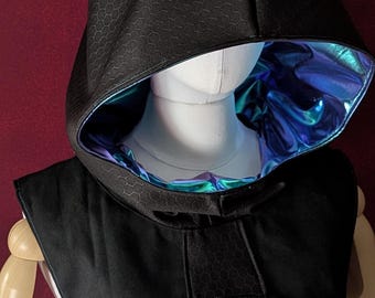 Cyberpunk Netrunner Hood | Techwear Cowl Hood | Futuristic Cosplay Accessory | Cyber Assassin Costume | Festival Wear