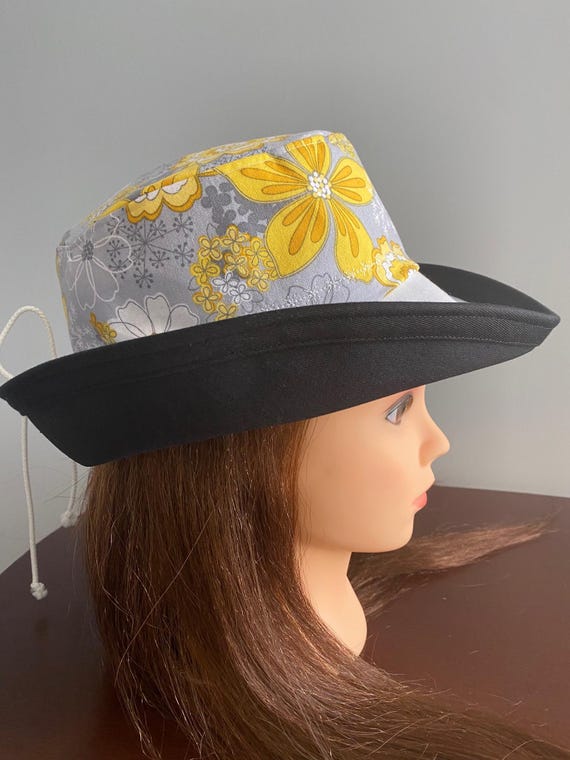 Retro Yellow Floral Sun Hat - SOLD - Etsy display picture 3