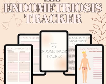 Suivi des symptômes de l'endométriose | Journal de santé minimaliste beige | PDF imprimable pour le suivi des hormones et du cycle | Planificateur de maladies chroniques