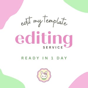 Edit My Template, Custom Invitation, Edit Request for ONE Template, Customization Add On Personalized Template Service