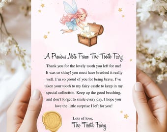 Carta del Hada de los Dientes, Nota del Hada de los Dientes, Certificado del primer Hada de los Dientes, Recibo del Hada de los Dientes perdido, Regalo del Hada de los Dientes, Descarga digital imprimible