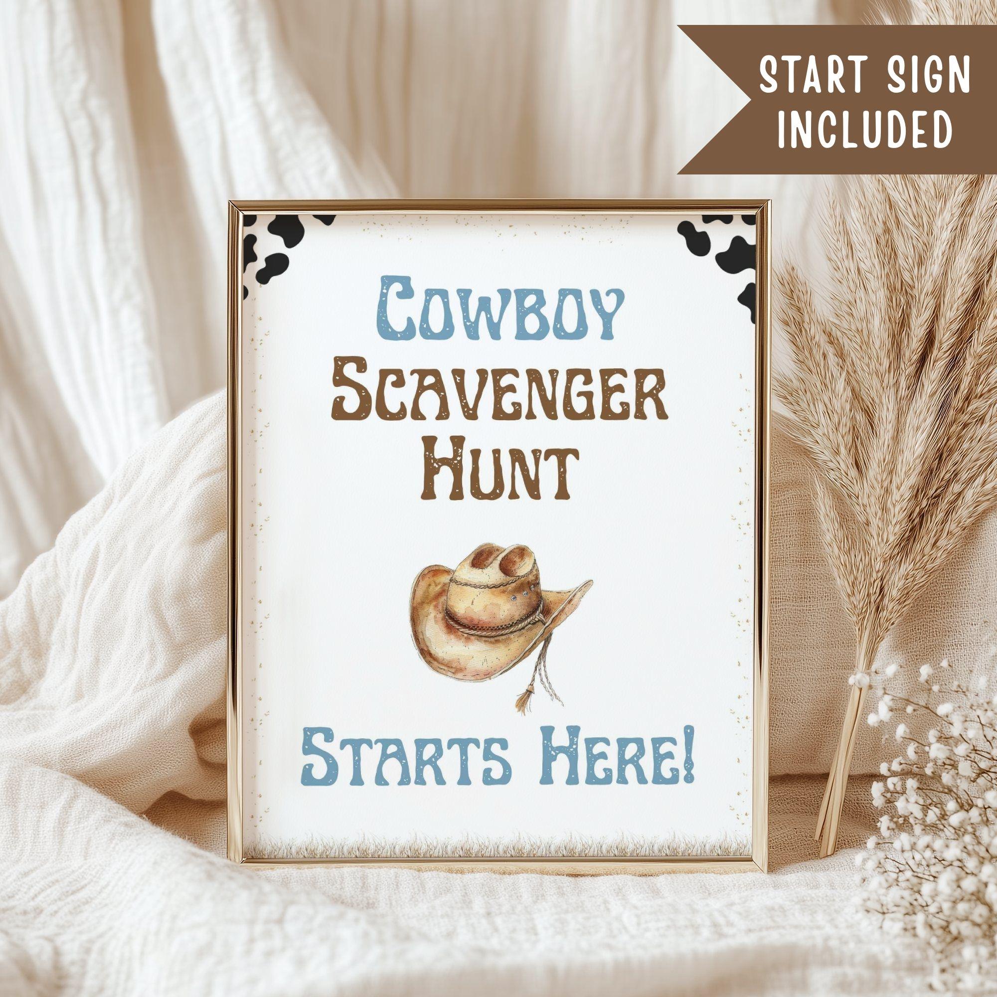 Cowboy Scavenger Hunt Game, Fun Wild West Party Game, Rodeo Scavenger ...