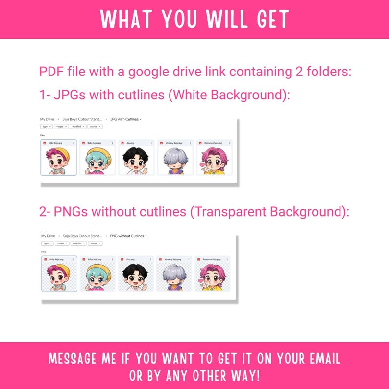 Printable Kpop Chibi Anime Hunter Boys Cutouts, Kawaii Idol Warriors ...