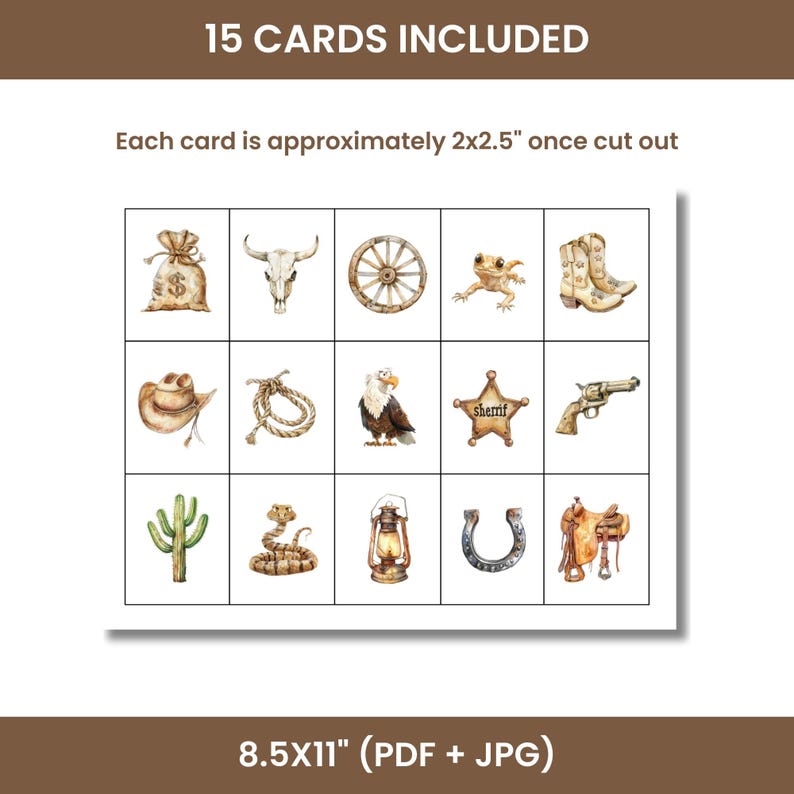 Cowboy Scavenger Hunt Game, Fun Wild West Party Game, Rodeo Scavenger ...