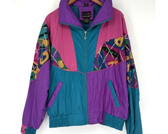 Active Elements 80's Wind Suit Complete Set Jacket & Pants Sz Large NWT RARE Vtg