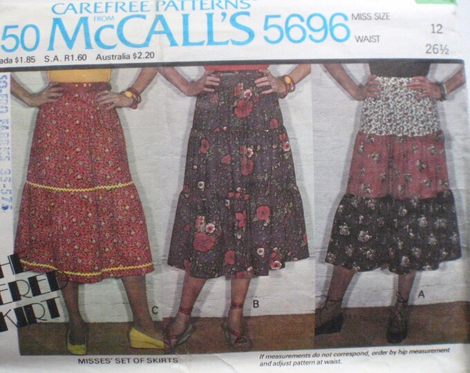 Tiered Boho Skirt Sewing Pattern Mccalls 5696 Size 12, Waist 26 1/2 Etsy