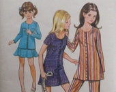Girls Size 12, Bust 30 Mini Dress or Top, Gored Skirt and Pants - Butterick 5634 Sewing Pattern - Uncut