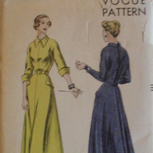 Vogue 6529 1940s Sewing Pattern - Kimono Sleeve Flared Dress - Size 16, Bust 34 - Uncut, UNPRINTED