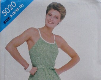 See and Sew Pattern Sizes 8-10-12 - Back Wrap Scoop Neck Dress - Butterick 5020 - Uncut