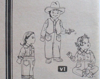 Simplicity 9646 - Toddlers Pattern - Western Style Clothes - Pull-on Pants, Shirt and Reversible Vest - Size 1/2, Breast 19 - NO ENVELOPE