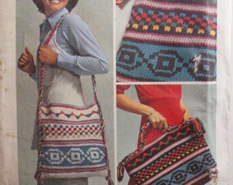 Knitting Instructions for Shoulder Bag and Tote or Knitting Bag - Simplicity 6068