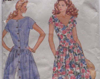 Size 12, Bust 34 Misses/Miss Petite Dropped Waist Dress and Petticoat Pattern - Butterick 3895
