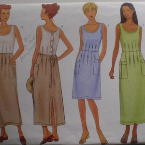 Size 6-8-10, Bust 30 1/2 - 32 1/2 Misses/Miss Petite Sleeveless A-Line Dress - Butterick 6527 Sewing Pattern - Uncut