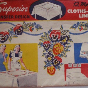 SALE - Vintage Craft Pattern - Set of Iron On Transfers for Cloths, Scarfs and Linens by Superior Transfer Design