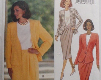 Butterick 6652 - Skirt Suit Pattern - Semi-Fitted Unlined Jacket, Wrap Skirt and Pullover Top Pattern - Sizes 6-8-10, Bust 30 1/2 - 32 1/2