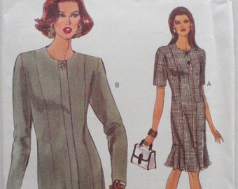 Misses/Miss Petite Semi-Fitted Dress Sewing Pattern - Very Easy Very Vogue 8531 - Sizes 12-14-16, Bust 34 - 38 - Uncut