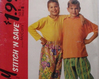 SALE - Boys and Girls Stretch Knit Mock Turtleneck Top, Pull On Pants Pattern - McCalls 5785 - Sizes 10-12 -14, Breast/Chest 28-32 - Uncut