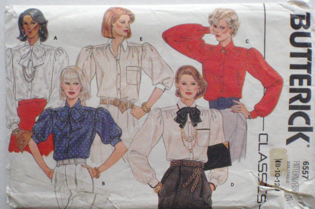 Misses Sewing Pattern - Button Front Blouse With Collar Variations ...