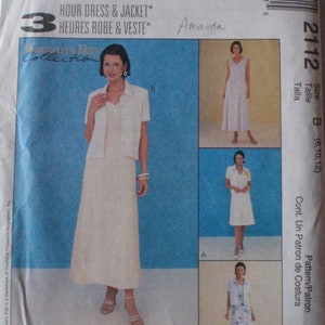 Size 8-10-12, Bust 31 1/2 - 34 - Sleeveless Princess Seam Dress and Unlined Jacket - McCalls 2112 Womans Day Petite-able Pattern - Uncut