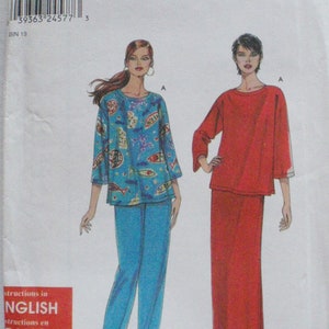 May include: Sewing pattern for two tops and pants. The pattern is for sizes XS, S, M, L, and XL. The pattern is called "It's SO EASY it's Simplicity".
