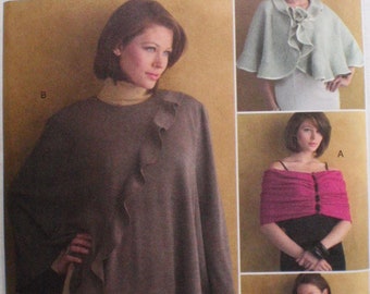 Vogue 8212 Accessories Pattern by Elizabeth Gillett NYC - Wrap, Cape and Shrug - Sizes XS-M (4-14), Bust 29 1/2 - 36 - Uncut