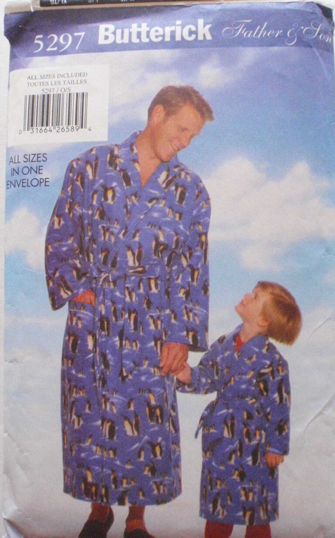Father Son Pattern Father and Son Robe and Belt Pattern - Butterick 5297 - Childs Sizes XS ...