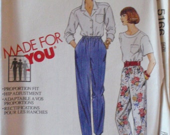 SALE - Proportion Fit Pants Sewing Pattern - McCalls 5166 - Size 24, Waist 39 - Uncut