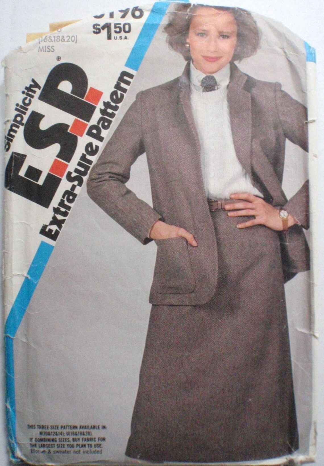 Womens Business Suit Sewing Pattern Aline Skirt and Unlined Etsy