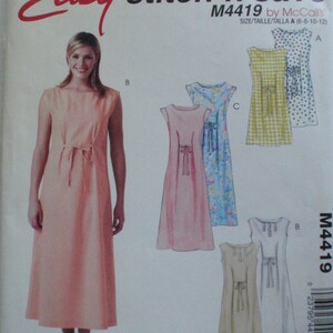 Patrón de costura McCalls Stitch N Save 4419 - Vestido jersey para señoritas/señorita pequeña - Tallas 6-8-10-12, Busto 30 1/2-34 - Sin cortar