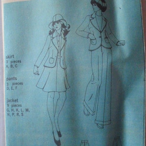 Vintage Sewing Pattern - Unlined Jacket, Flared Skirt and Wide Leg Pants - Simplicity 5918 - Size 12, Bust 34 - Uncut - NO ENVELOPE