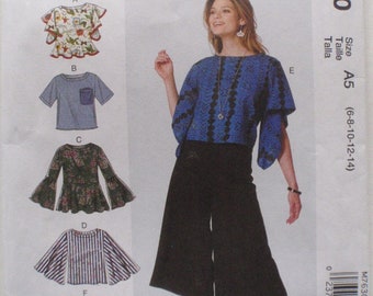 McCalls 7630 Sewing Pattern for Misses Tops - Sizes 6-14, Bust 30 1/2 - 36 - Uncut