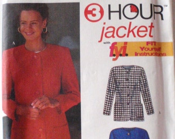 SALE - Misses/Misses Petite Jacke mit optionalem Futter - Schnittmuster - Einfachheit 9082 - Größen 8-10-12-14, Büste 31 1/2 - 36 - Uncut