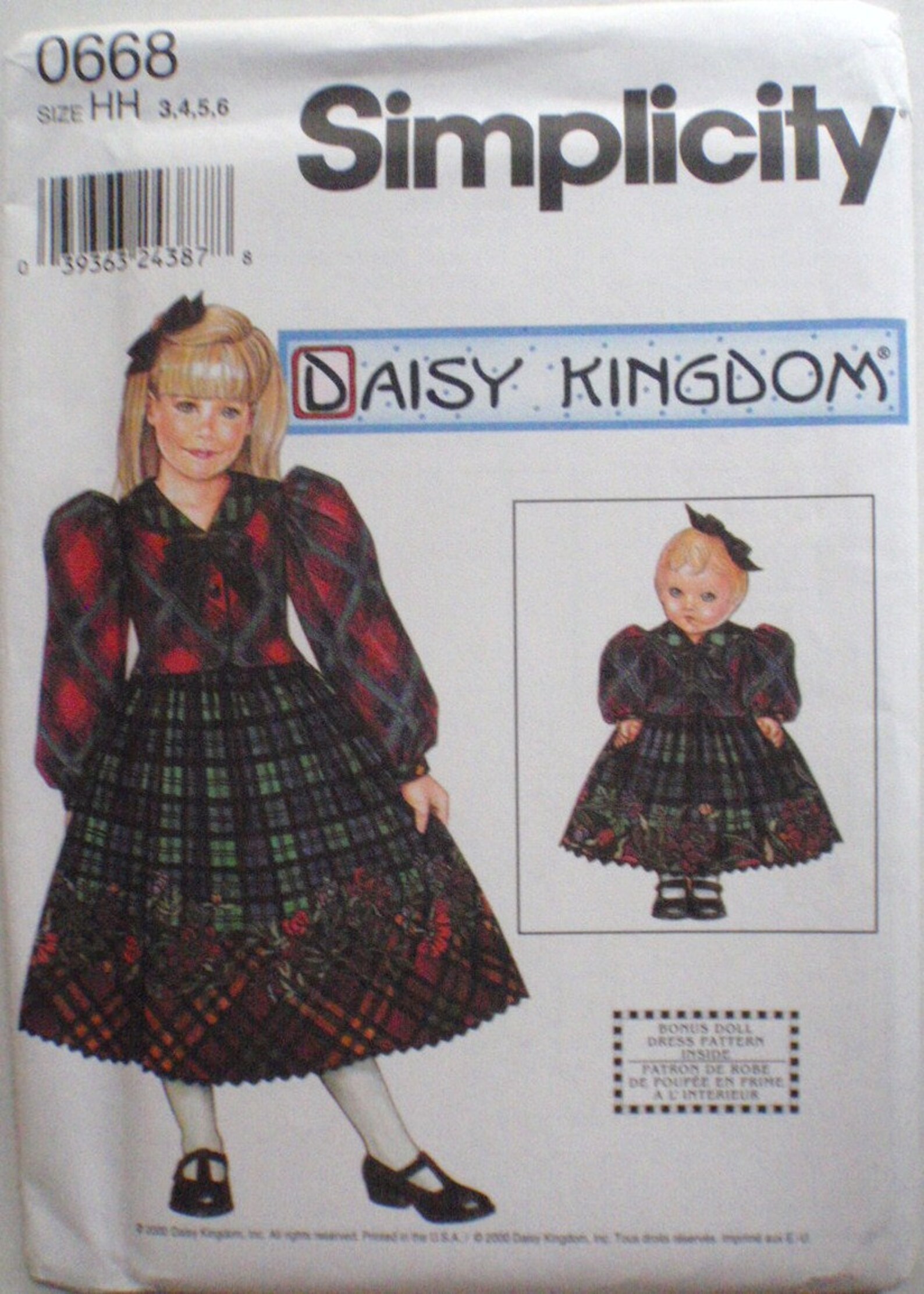Girls Daisy Kingdom Dress and Dress for 18 Doll Sewing Etsy