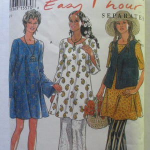 New Look 6233 Easy One Hour Separates Pattern - Dress, Top, Vest, Pants - Sizes 6-12, Bust 30 1/2 - 34 - MISSING BUTTON LOOP