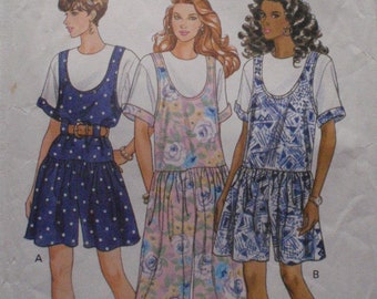 Dropped Waist Jumpsuit and Top - Butterick 6166 Sewing Pattern - Size XS-S (6-10), Bust 30 1/2 - 32 1/2