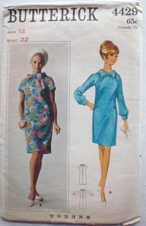1960s Raglan Sleeve Dress With Bias Roll Collar Womans | Etsy