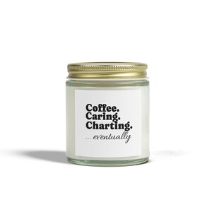 Vela perfumada Coffee Caring Charting - Decoração aconchegante para casa, presente relaxante, aromaterapia, vela motivacional, presente exclusivo