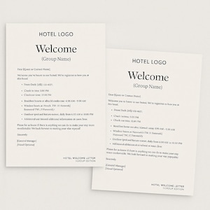 Hotel Welcome Letter Template – Group Edition | Editable Word Document | SmartHotel Templates