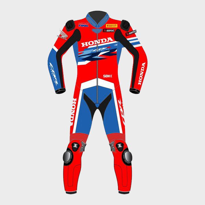 Marc Marquez Honda CBR Leather Racing Suit: CE Armor, Motogp Style