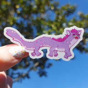 Long Furby Inspired Holographic Vinyl Sticker